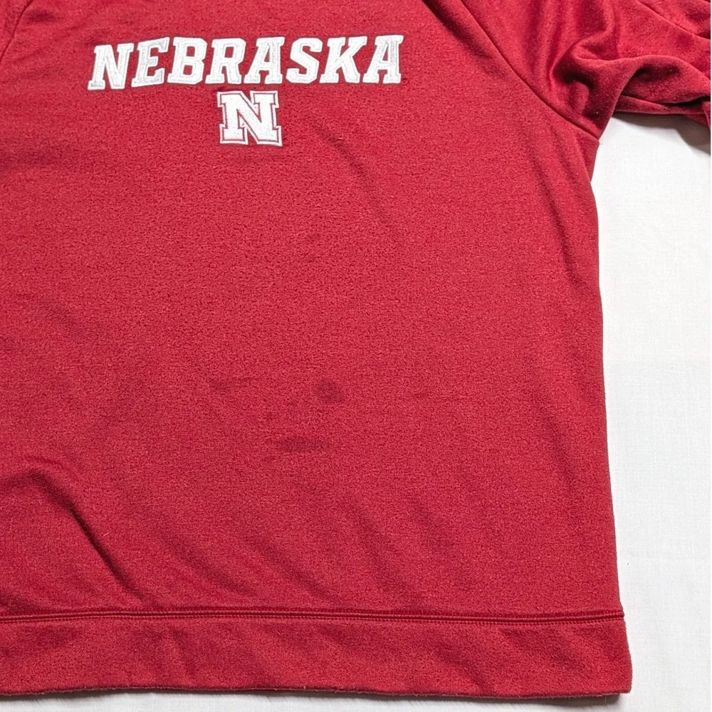 Adidas Nebraska Cornhuskers ClimaWarm Red Fleece Sweatshirt Mens Large NCAA